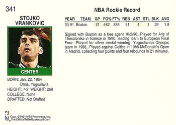 1991-92 Hoops #341 Stojko Vrankovic Back