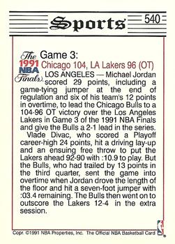 1991-92 Hoops #540 Bulls Win OT Thriller, Take 2-1 Lead Back