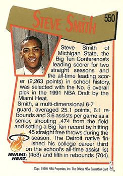 1991-92 Hoops #550 Steve Smith Back