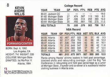 1991-92 Hoops #8 Kevin Willis Back
