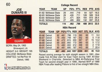 1991-92 Hoops #60 Joe Dumars Back