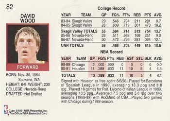 1991-92 Hoops #82 David Wood Back