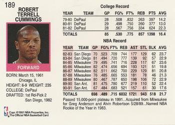 1991-92 Hoops #189 Terry Cummings Back