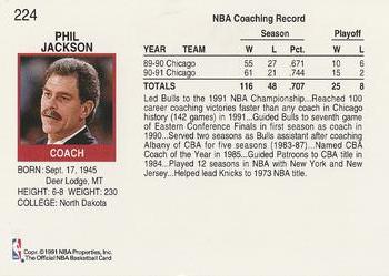1991-92 Hoops #224 Phil Jackson Back