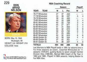 1991-92 Hoops #229 Don Nelson Back