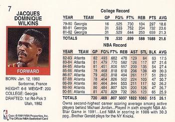 1991-92 Hoops #7 Dominique Wilkins Back