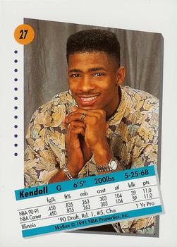 1991-92 SkyBox #27 Kendall Gill Back