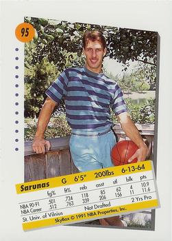 1991-92 SkyBox #95 Sarunas Marciulionis Back