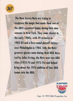 1991-92 SkyBox #367 New Jersey Nets Back