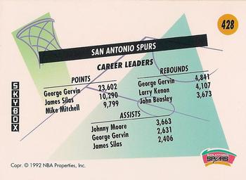 1991-92 SkyBox #428 San Antonio Spurs Back