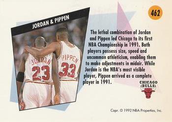1991-92 SkyBox #462 Michael Jordan / Scottie Pippen Back