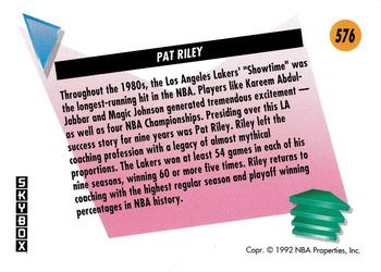 1991-92 SkyBox #576 Pat Riley Back