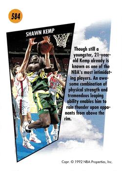 1991-92 SkyBox #584 Shawn Kemp Back
