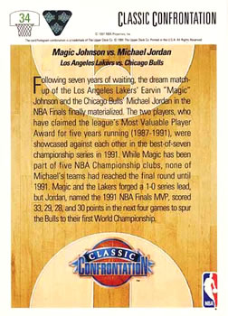 1991-92 Upper Deck #34 Magic vs. Jordan Back