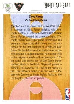 1991-92 Upper Deck #54 Terry Porter Back