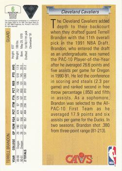 1991-92 Upper Deck #6 Terrell Brandon Back