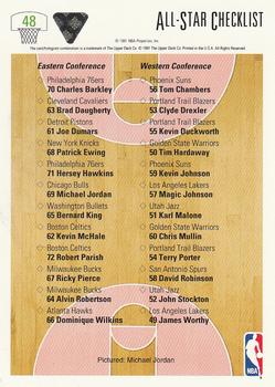 1991-92 Upper Deck #48 All-Star Checklist (Michael Jordan) Back