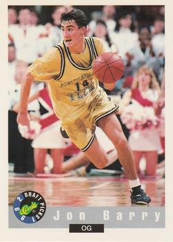 1992 Classic Draft Picks #25 Jon Barry Front