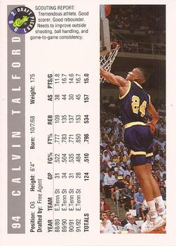 1992 Classic Draft Picks #94 Calvin Talford Back