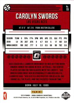 2019 Donruss WNBA - Optic #19 Carolyn Swords Back