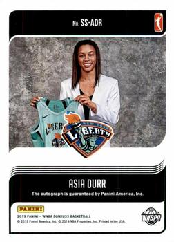 2019 Donruss WNBA - Signature Series Press Proof Purple #SS-ADR Asia Durr Back
