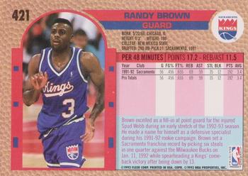 1992-93 Fleer #421 Randy Brown Back