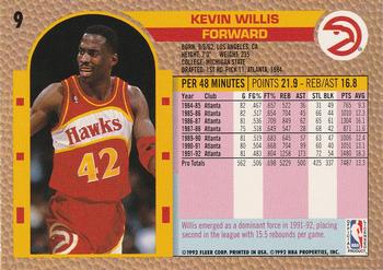 1992-93 Fleer #9 Kevin Willis Back