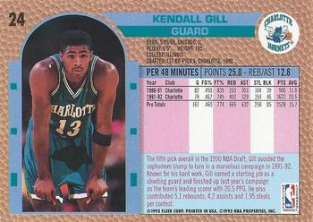1992-93 Fleer #24 Kendall Gill Back