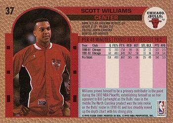 1992-93 Fleer #37 Scott Williams Back