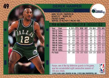 1992-93 Fleer #49 Derek Harper Back