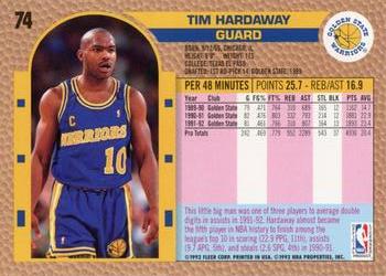 1992-93 Fleer #74 Tim Hardaway Back