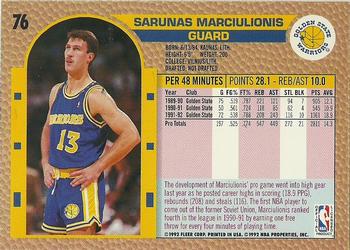 1992-93 Fleer #76 Sarunas Marciulionis Back