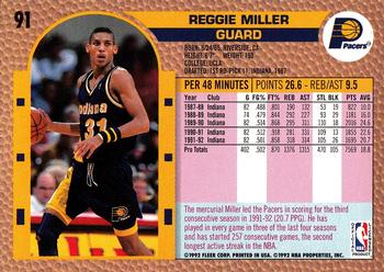 1992-93 Fleer #91 Reggie Miller Back
