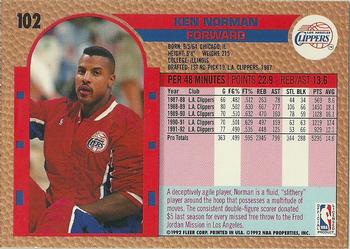 1992-93 Fleer #102 Ken Norman Back