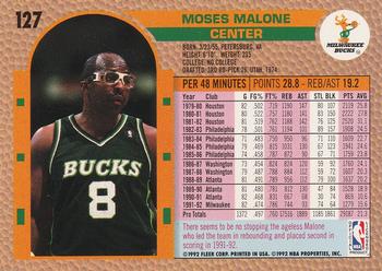 1992-93 Fleer #127 Moses Malone Back