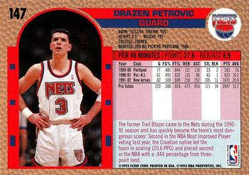 1992-93 Fleer #147 Drazen Petrovic Back