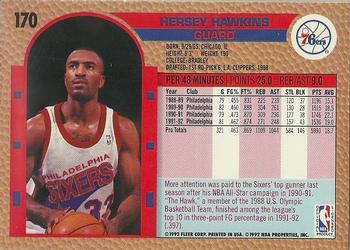 1992-93 Fleer #170 Hersey Hawkins Back