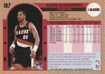 1992-93 Fleer #187 Kevin Duckworth Back