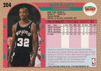 1992-93 Fleer #204 Sean Elliott Back