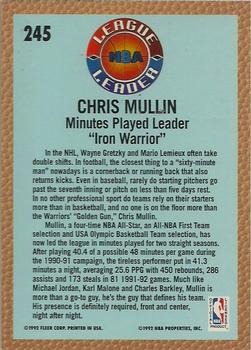 1992-93 Fleer #245 Chris Mullin Back