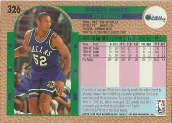 1992-93 Fleer #326 Randy White Back