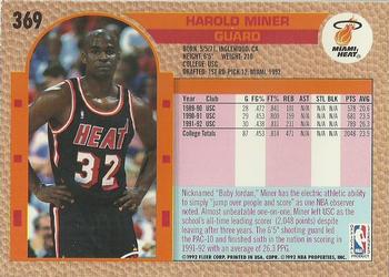 1992-93 Fleer #369 Harold Miner Back