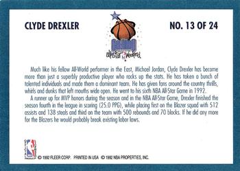 1992-93 Fleer - All-Stars #13 Clyde Drexler Back