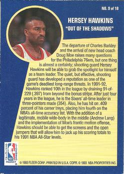 1992-93 Fleer - Sharpshooters #9 Hersey Hawkins Back