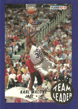 1992-93 Fleer - Team Leaders #26 Karl Malone Front