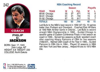 1992-93 Hoops #242 Phil Jackson Back