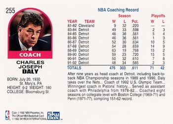 1992-93 Hoops #255 Chuck Daly Back