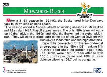 1992-93 Hoops #280 Milwaukee Bucks Back