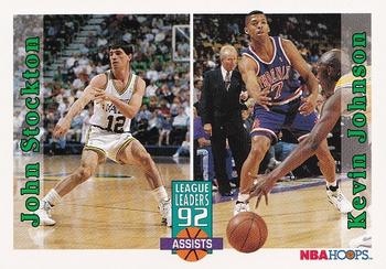 1992-93 Hoops #326 John Stockton / Kevin Johnson Front