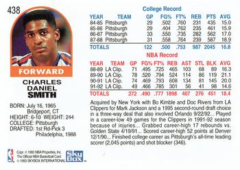 1992-93 Hoops #438 Charles Smith Back